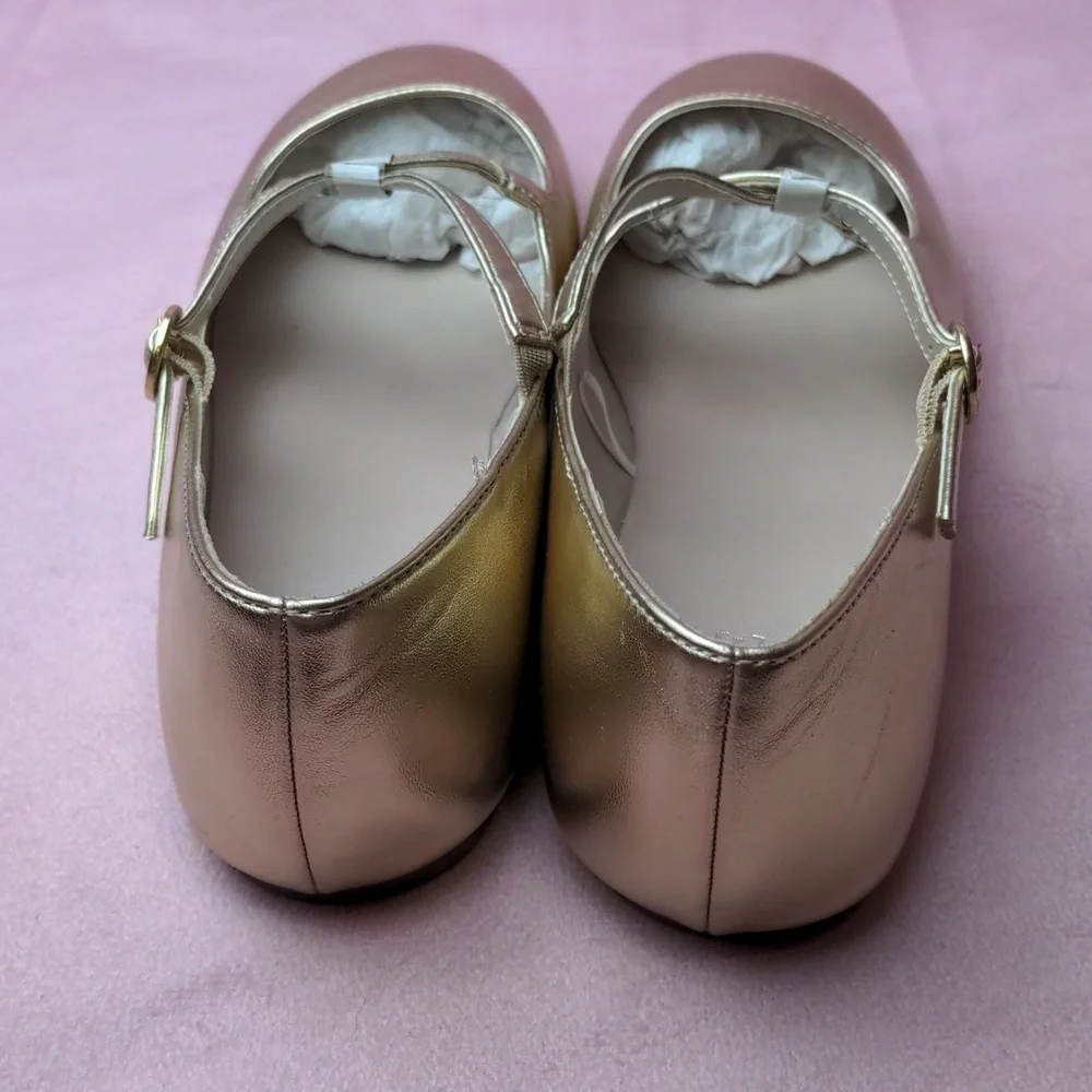 The Children's Place Shiny Gold Metallic Ballet Flats size 4
